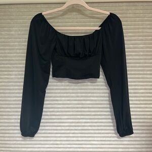 Black long sleeve crop top size xs